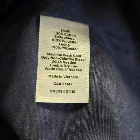 Talbots Women's Chambray Skirt Floral Embroidery Cotton Blue Size 16 #208 - Picture 7 of 9